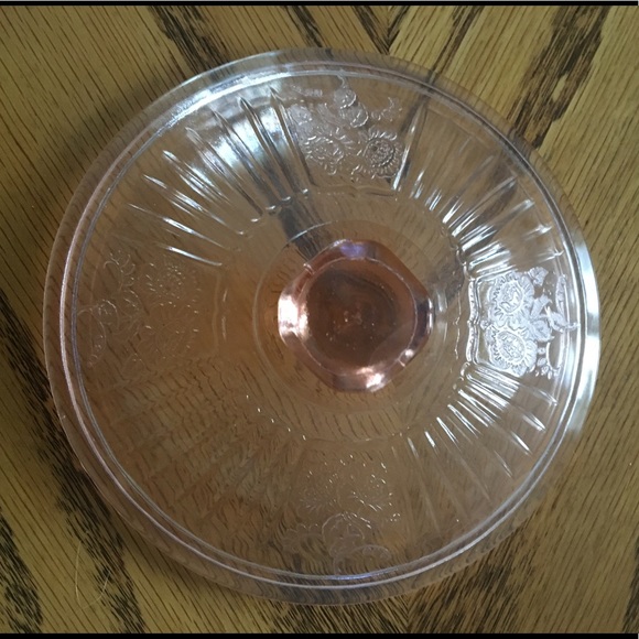 Antique pink depression 4 side serving bowl w/lid - Picture 6 of 6